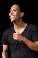 Daniel Richards performs at the launch of The New Humanitarian in Geneva